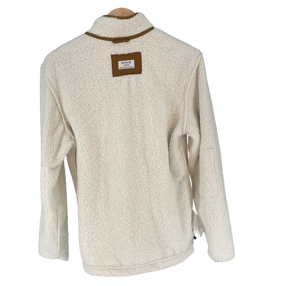 Hurley Cream Fleece Quarter-Zip Sweatshirt - Picture 5 of 16